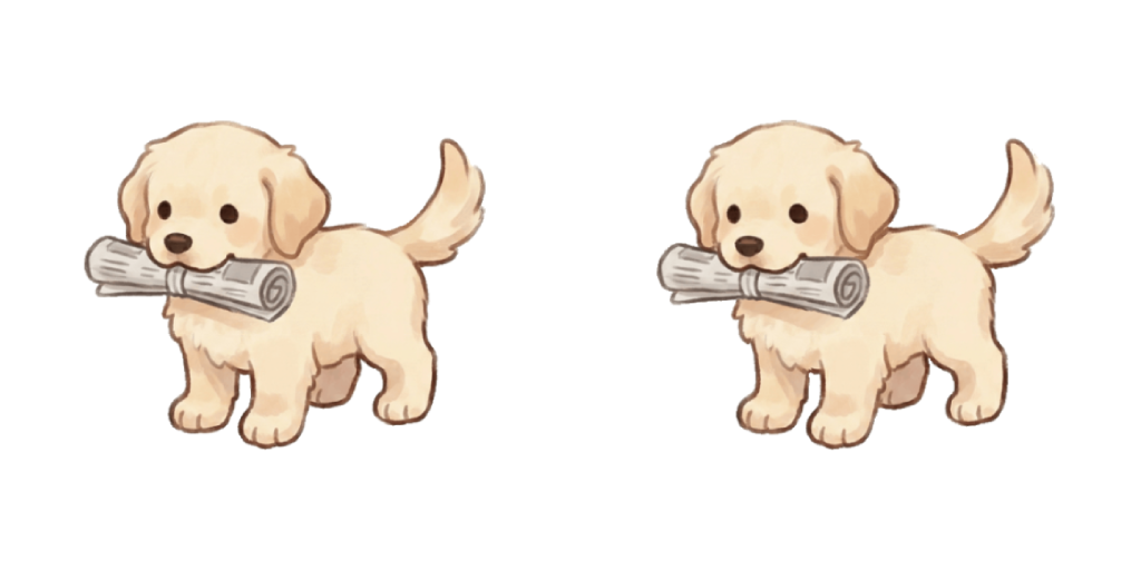 Papyrus the reading puppy